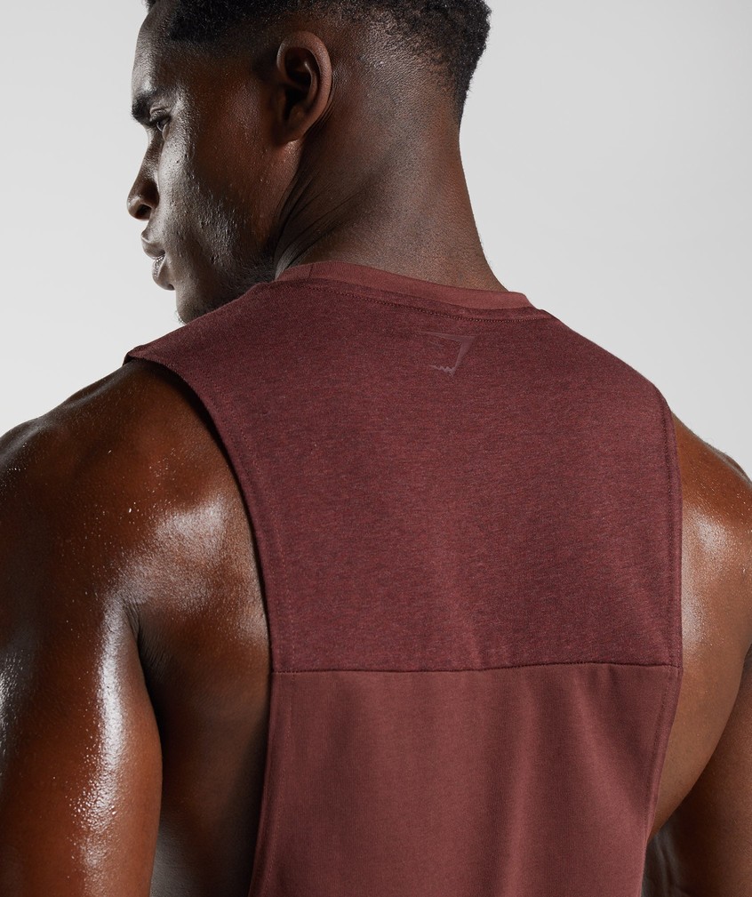 Pink Brown Men's Gymshark Bold React Drop Arm Tank | USA-45610