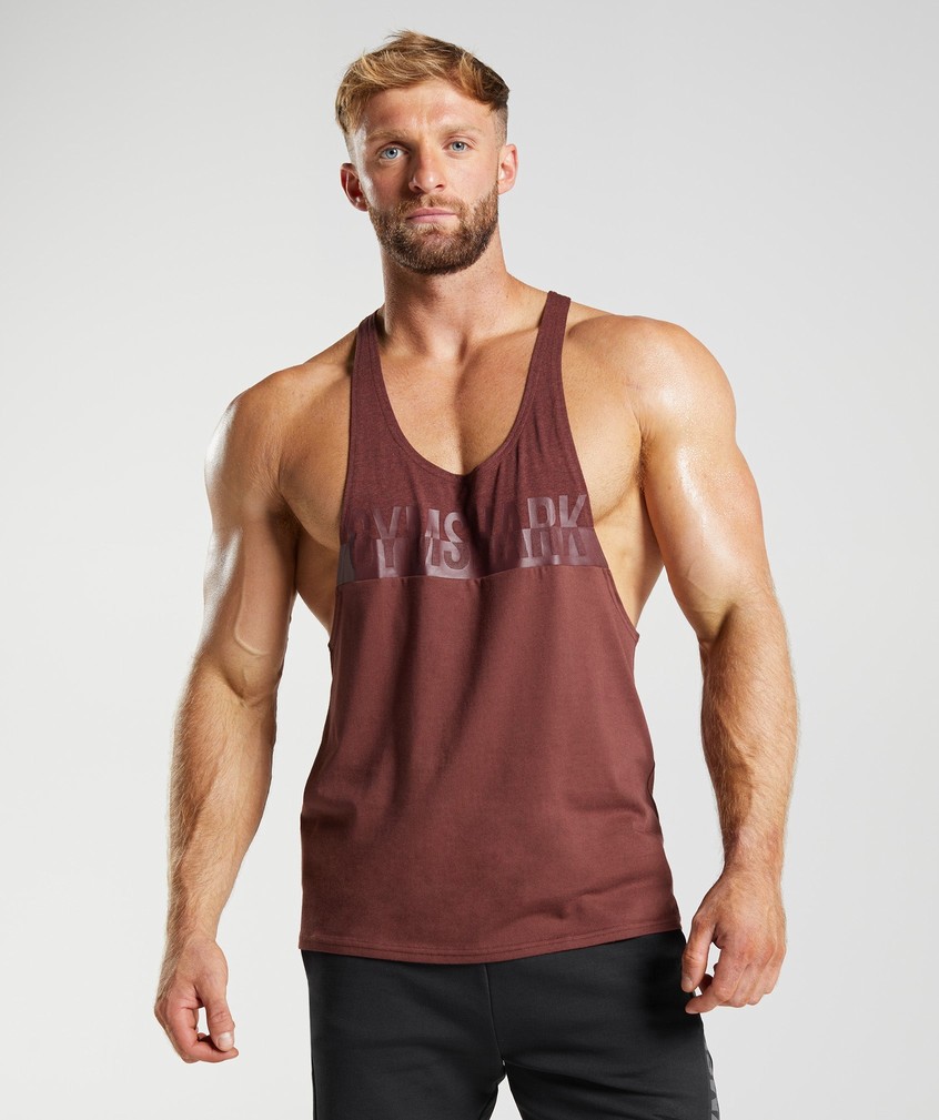 Pink Brown Men\'s Gymshark Bold React Stringer | USA-89307