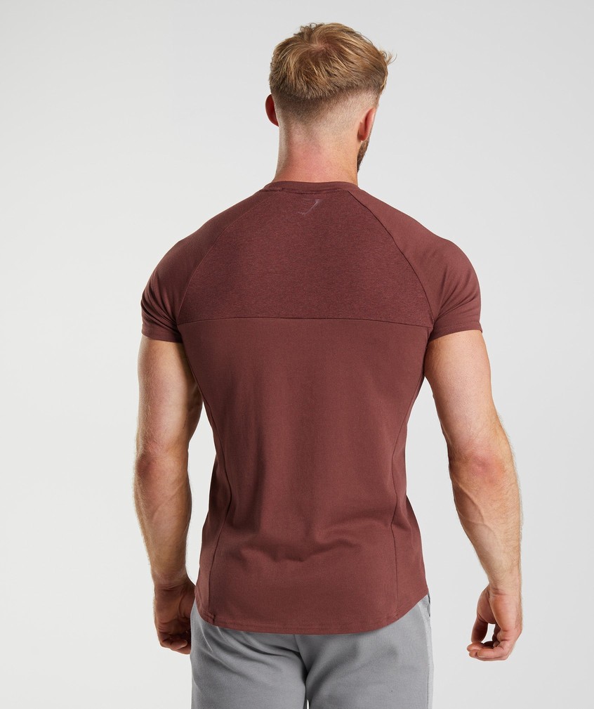 Pink Brown Men's Gymshark Bold React T-Shirts | USA-98275