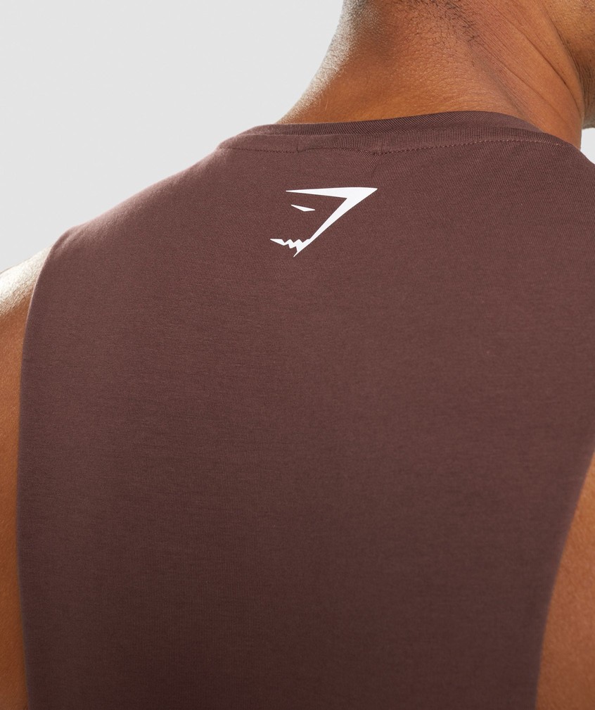 Pink Brown Men's Gymshark Its All You Drop Arm Tank | USA-13924