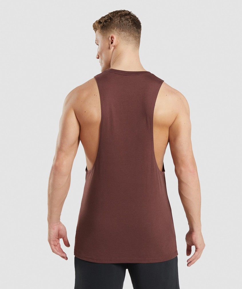 Pink Brown Men's Gymshark Legacy Drop Arm Tank | USA-50428