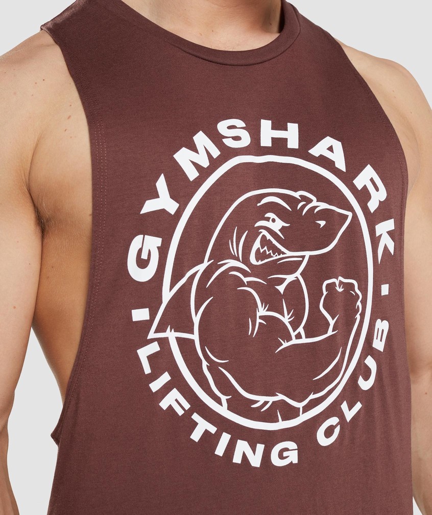 Pink Brown Men's Gymshark Legacy Drop Arm Tank | USA-50428