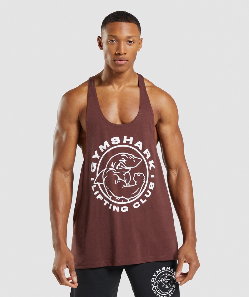 Pink Brown Men\'s Gymshark Legacy Stringer | USA-63584