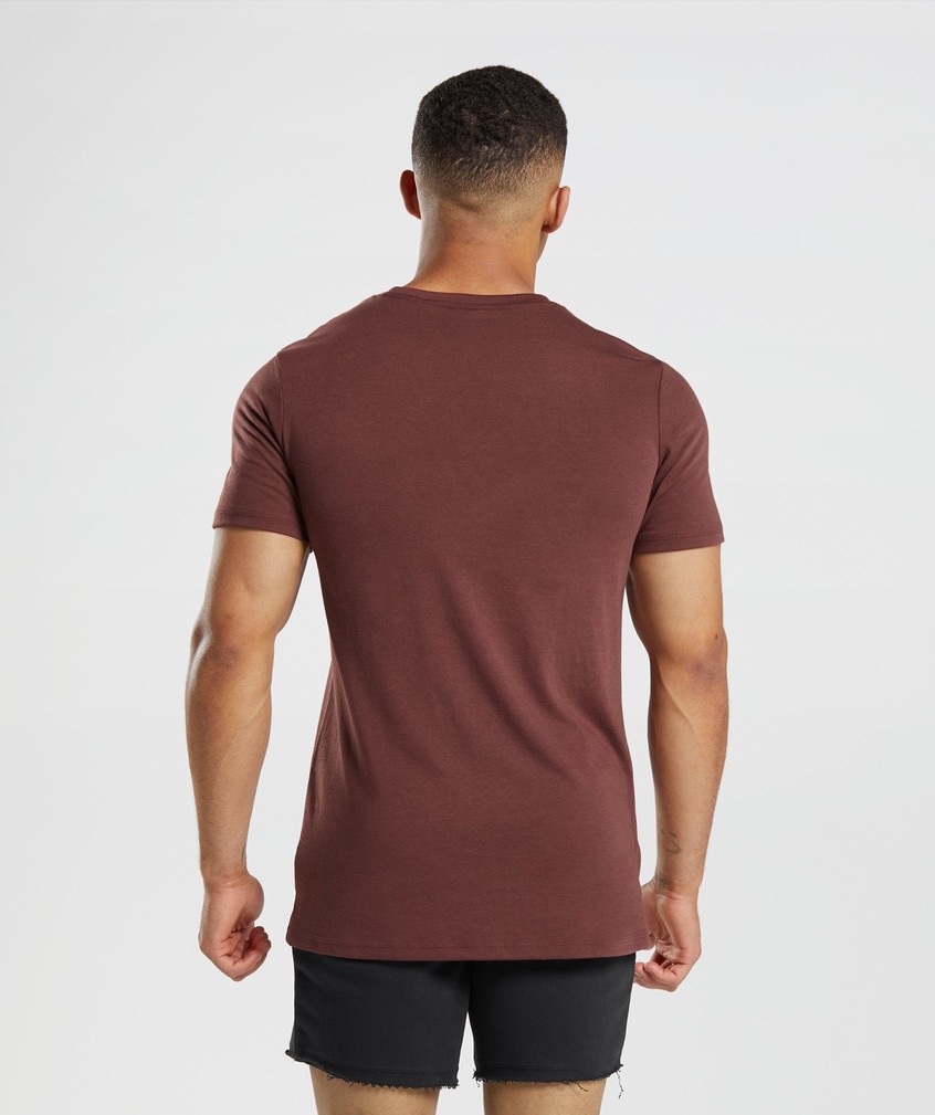 Pink Brown Men's Gymshark Legacy T-Shirts | USA-18349