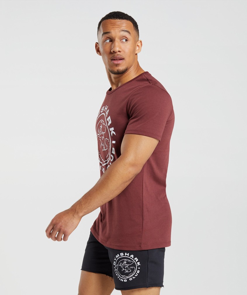 Pink Brown Men's Gymshark Legacy T-Shirts | USA-18349