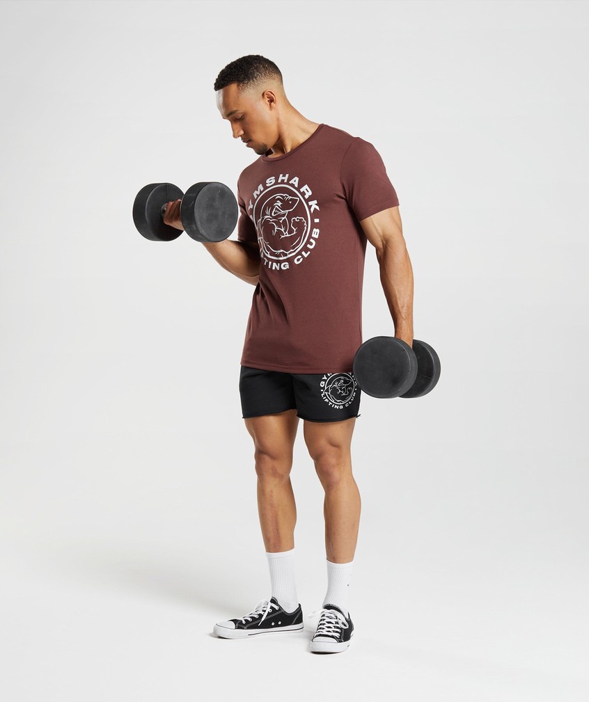 Pink Brown Men's Gymshark Legacy T-Shirts | USA-18349