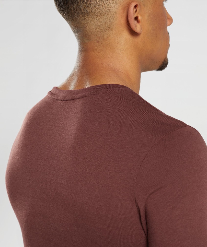 Pink Brown Men's Gymshark Legacy T-Shirts | USA-18349