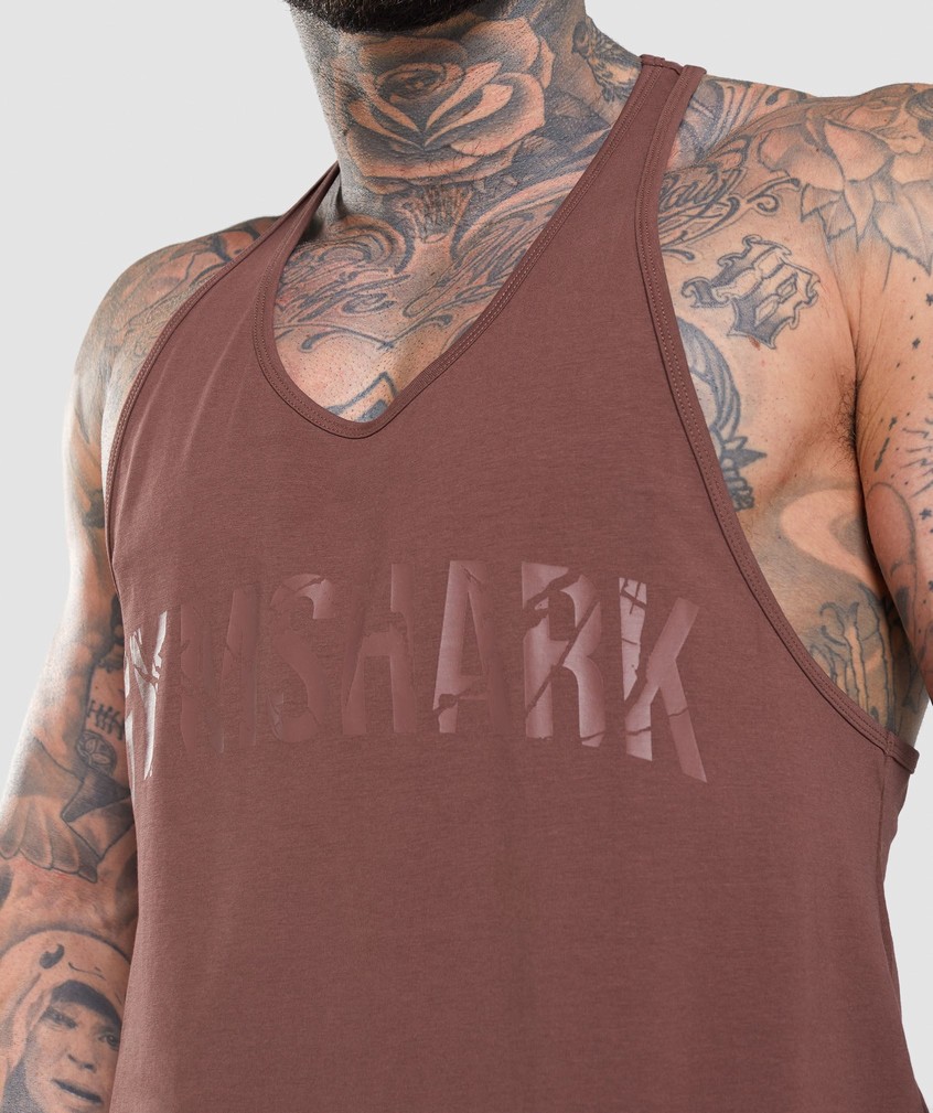 Pink Brown Men's Gymshark Power Stringer | USA-25190