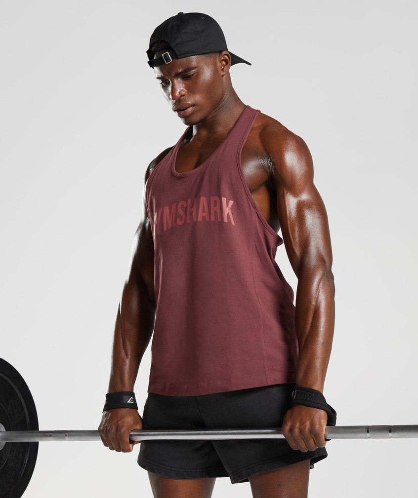 Pink Brown Men's Gymshark Power Stringer | USA-56209