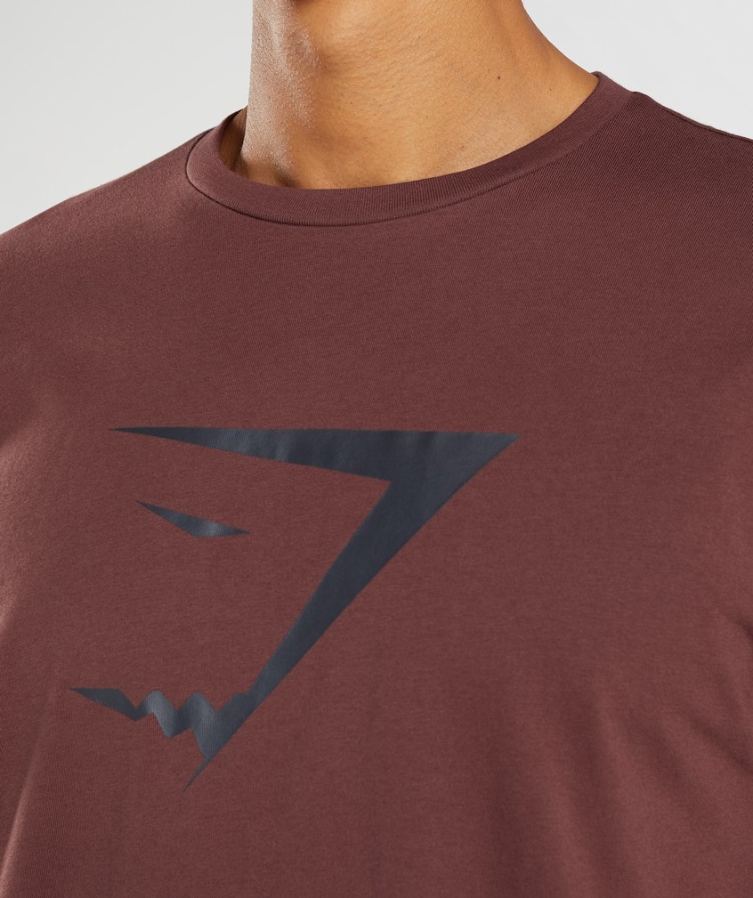 Pink Brown Men's Gymshark Sharkhead Infill T-Shirts | USA-01257