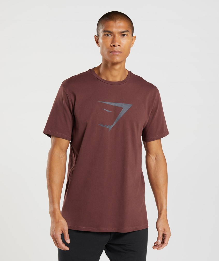 Pink Brown Men\'s Gymshark Sharkhead Infill T-Shirts | USA-01257