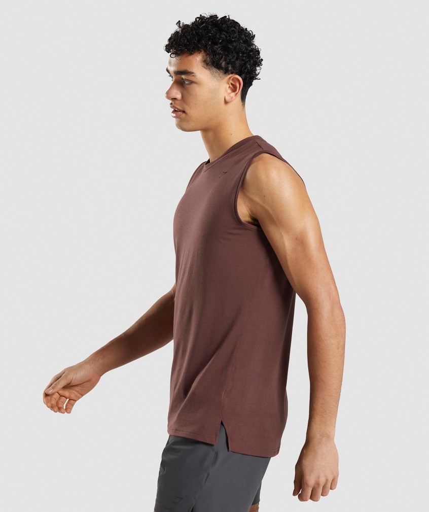 Pink Brown Men's Gymshark Studio Amplify Tank | USA-18637