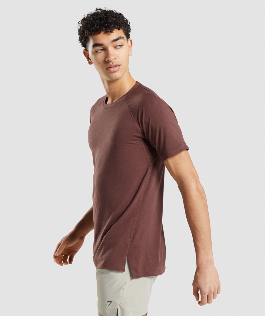 Pink Brown Men's Gymshark Studio Amplify T-Shirts | USA-37965