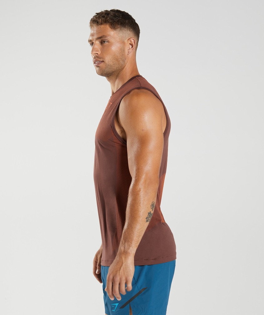 Pink Brown / Red Men's Gymshark Apex Seamless Tank | USA-13026