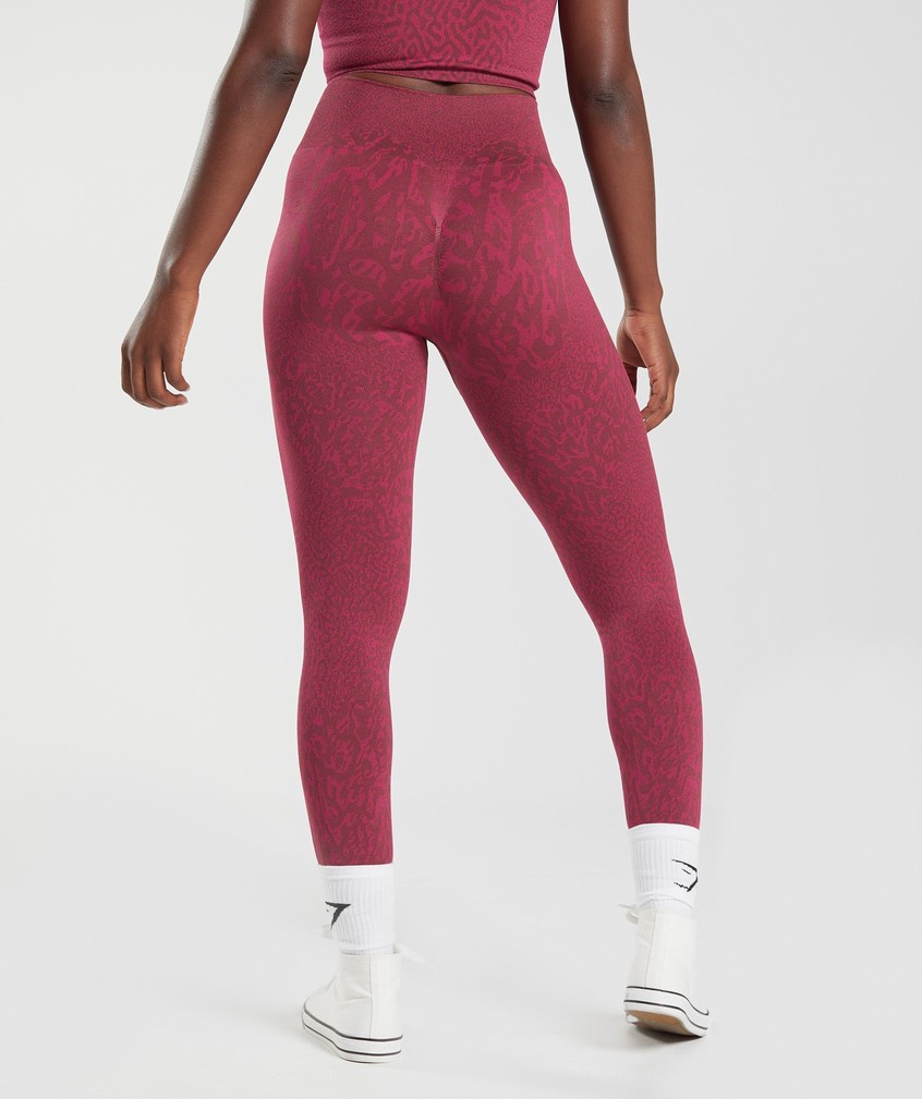 Pink Brown Women's Gymshark Adapt Animal Seamless Leggings | USA-84173