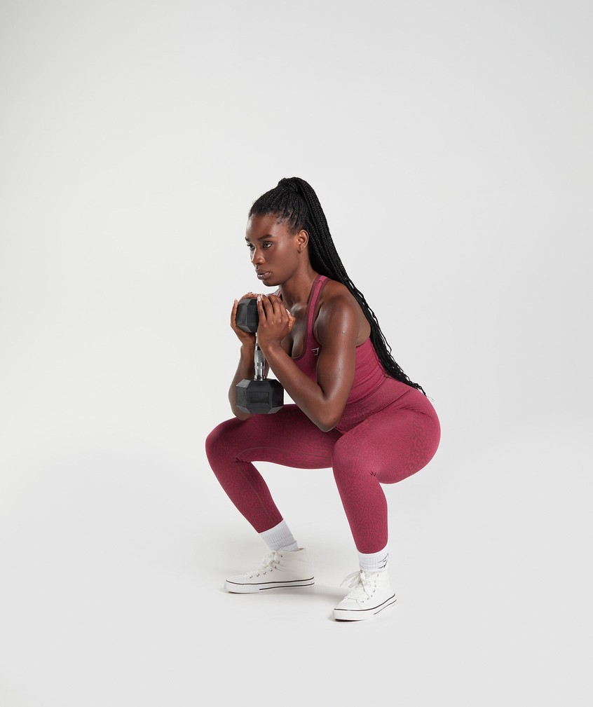 Pink Brown Women's Gymshark Adapt Animal Seamless Leggings | USA-84173