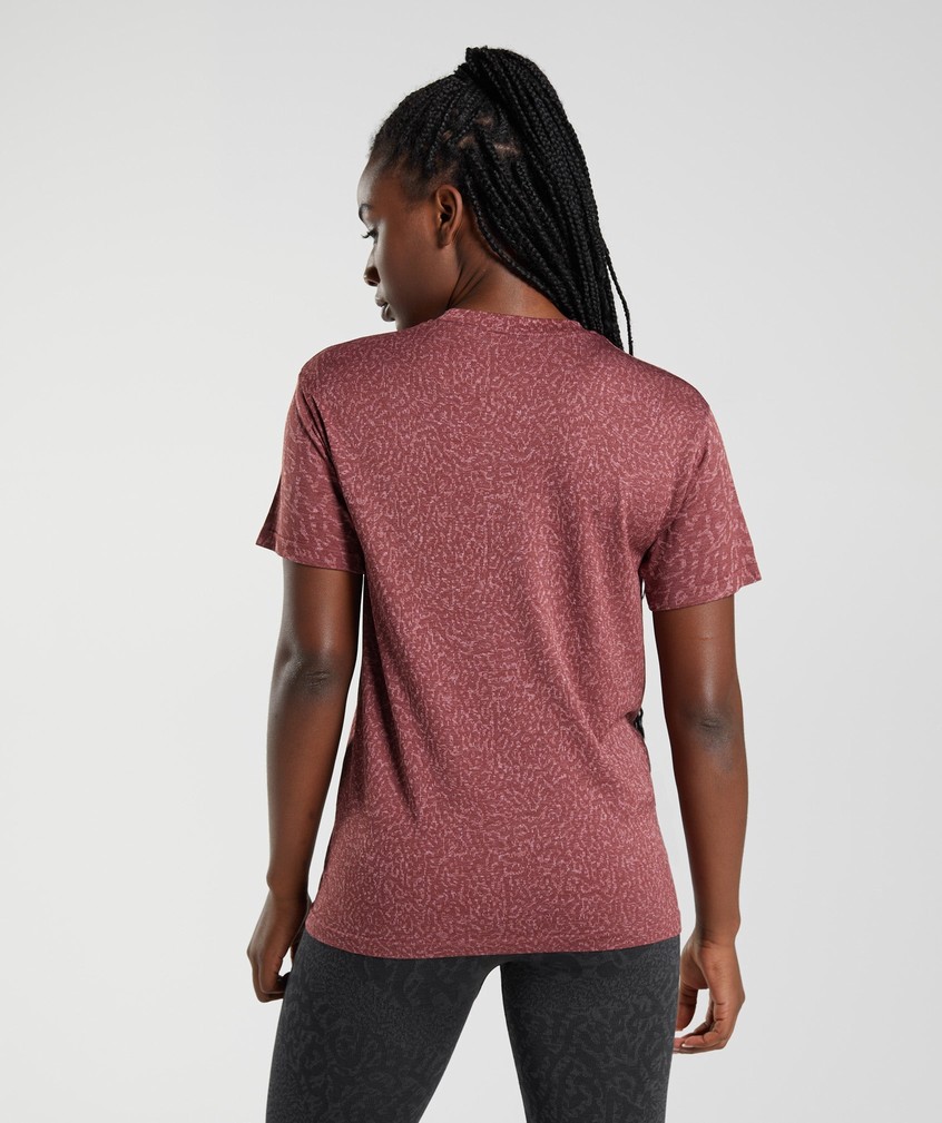 Pink Brown Women's Gymshark Adapt Animal Seamless T-Shirts | USA-93526