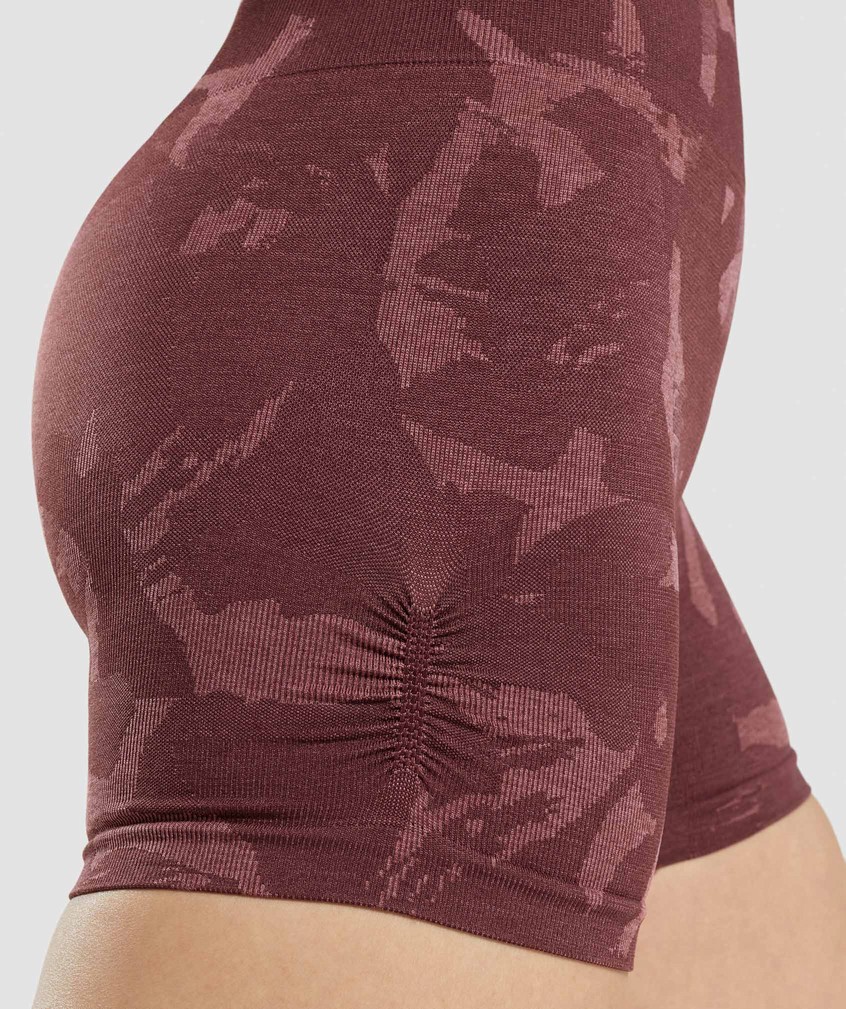 Pink Brown Women's Gymshark Adapt Camo Seamless Shorts | USA-09371