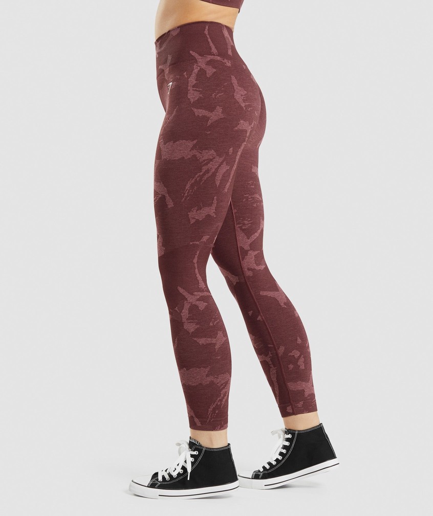 Pink Brown Women's Gymshark Adapt Camo Seamless Leggings | USA-39752