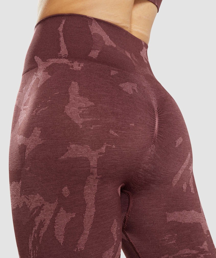 Pink Brown Women's Gymshark Adapt Camo Seamless Leggings | USA-39752