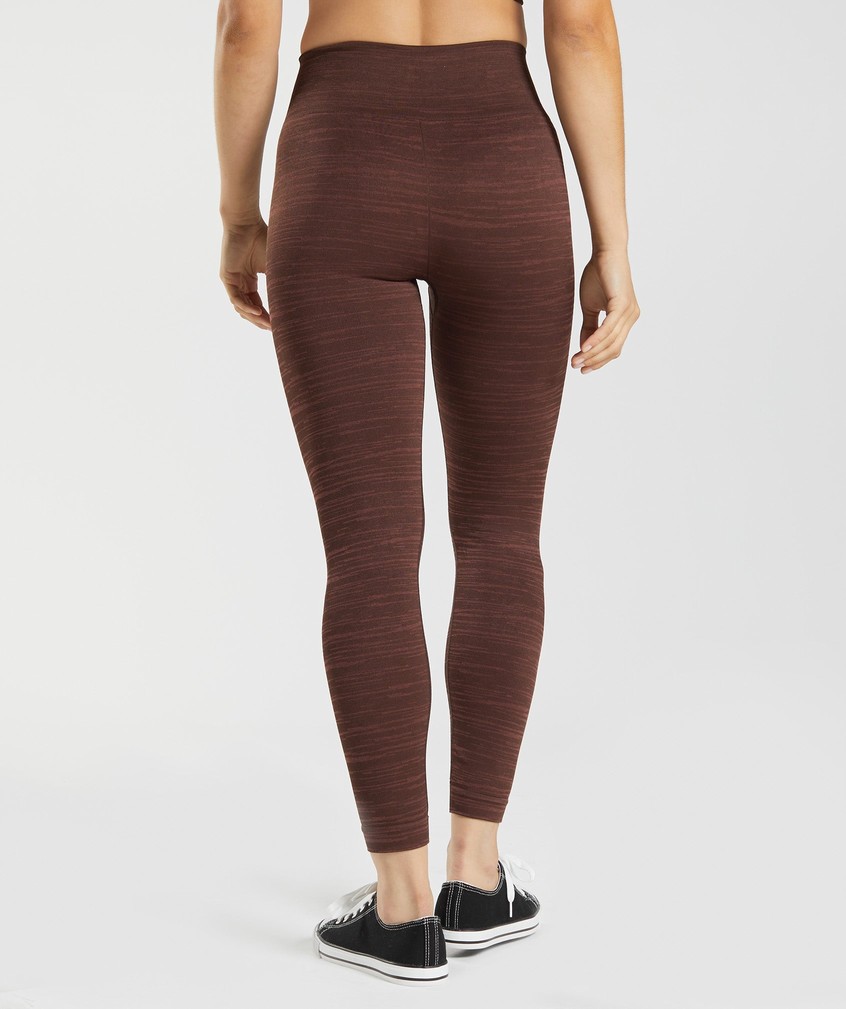 Pink Brown Women's Gymshark Adapt Marl Seamless Leggings | USA-07564