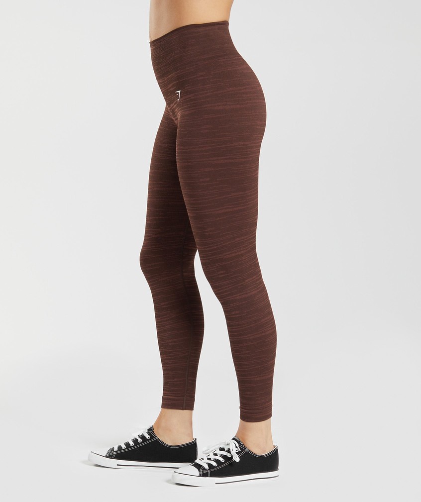 Pink Brown Women's Gymshark Adapt Marl Seamless Leggings | USA-07564