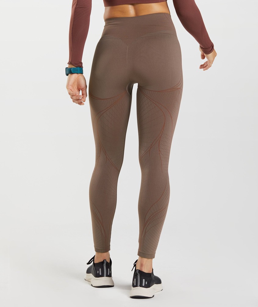 Pink Brown Women's Gymshark Apex Seamless Leggings | USA-26904