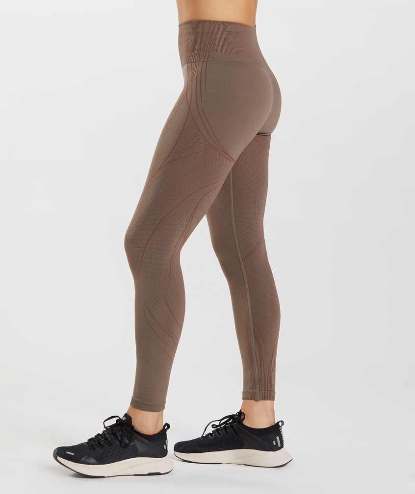 Pink Brown Women's Gymshark Apex Seamless Leggings | USA-26904