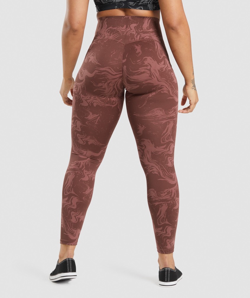 Pink Brown Women's Gymshark GS Power High Rise Leggings | USA-23604