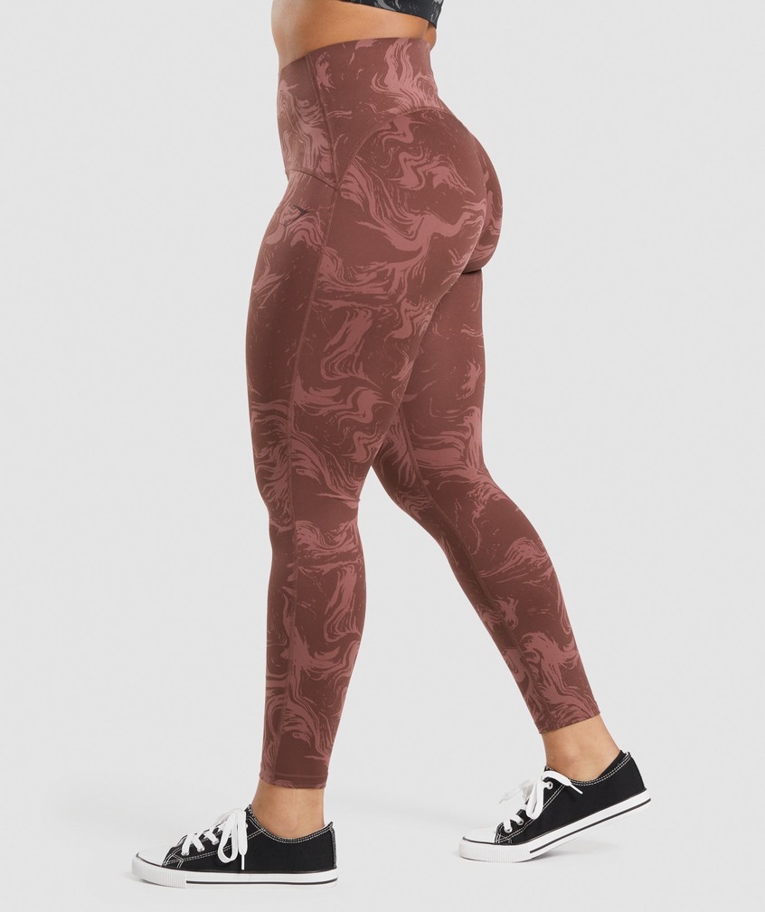 Pink Brown Women's Gymshark GS Power High Rise Leggings | USA-23604