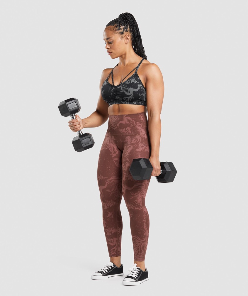 Pink Brown Women's Gymshark GS Power High Rise Leggings | USA-23604