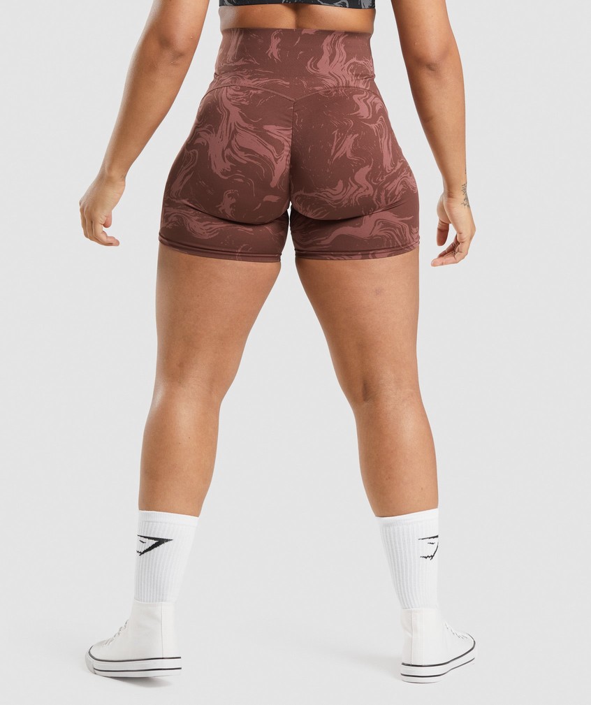 Pink Brown Women's Gymshark GS Power High Rise Shorts | USA-65492