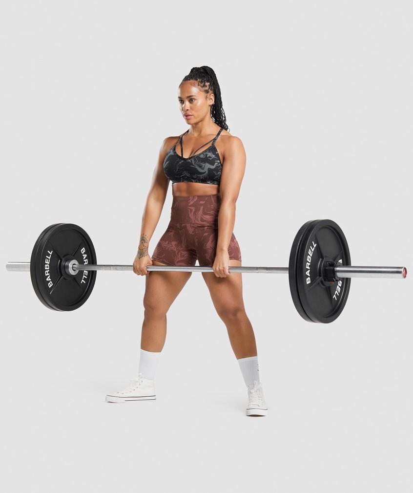 Pink Brown Women's Gymshark GS Power High Rise Shorts | USA-65492