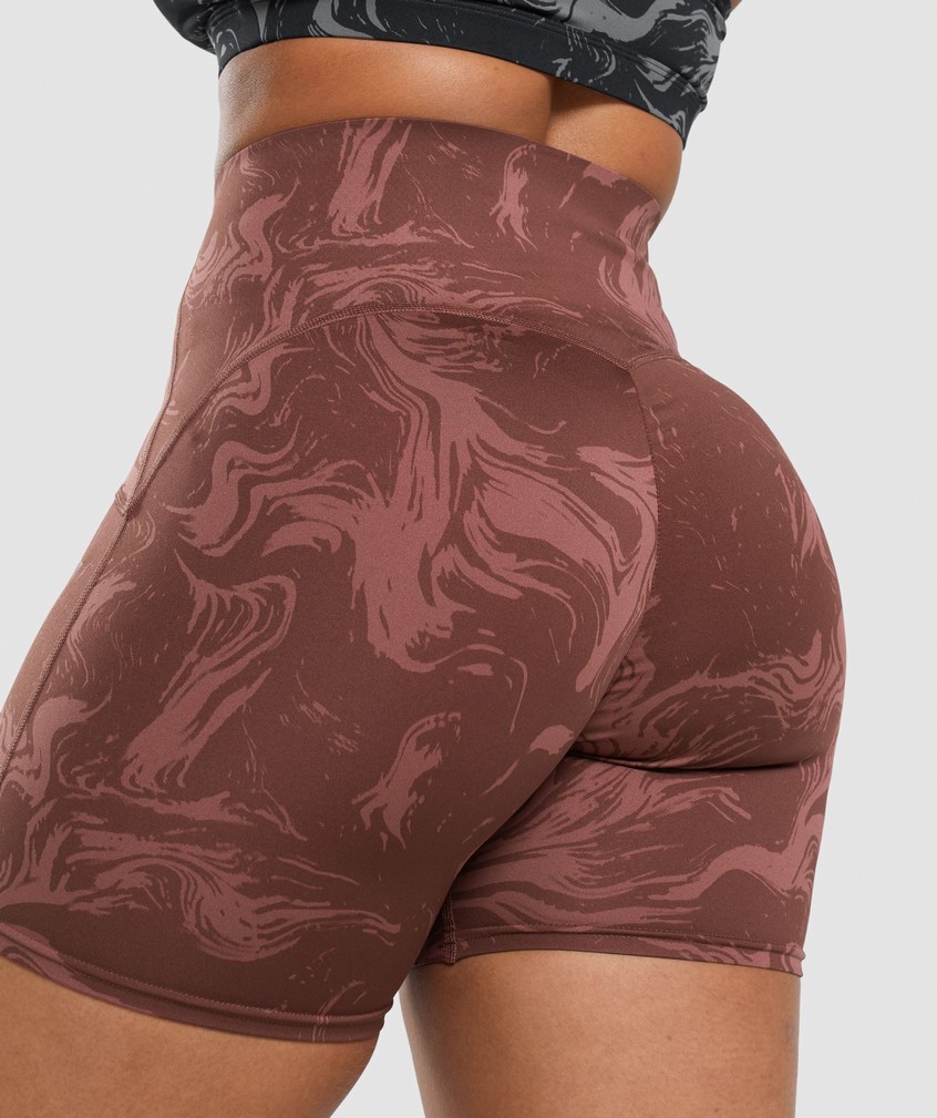 Pink Brown Women's Gymshark GS Power High Rise Shorts | USA-65492