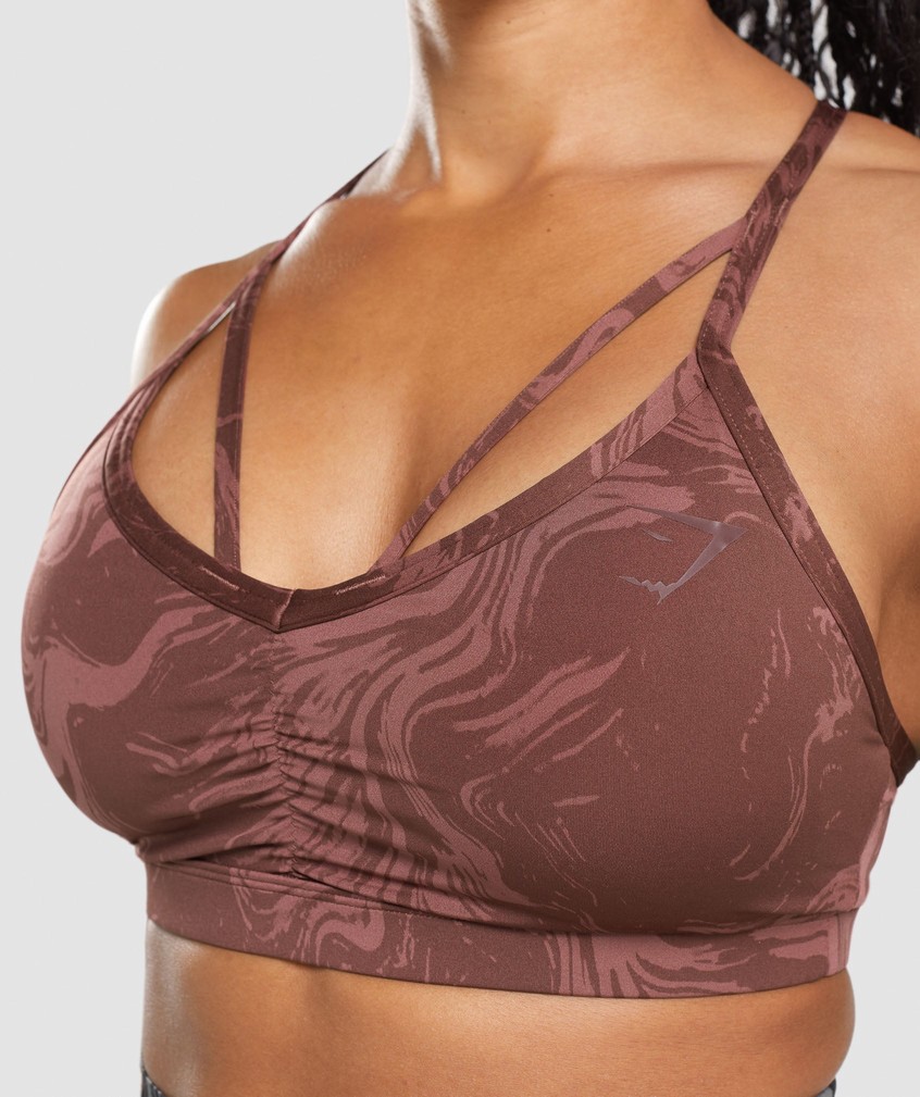 Pink Brown Women's Gymshark GS Power Sports Bra | USA-21046