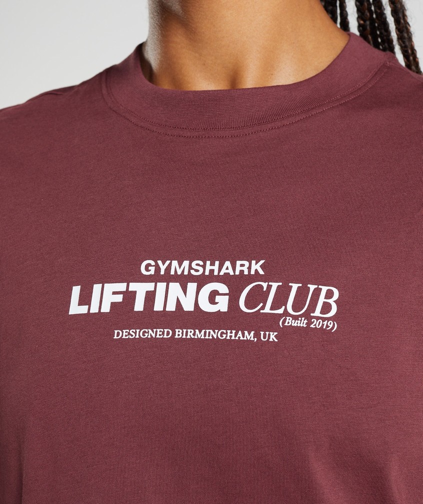 Pink Brown Women's Gymshark Social Club Oversized T-Shirts | USA-08621