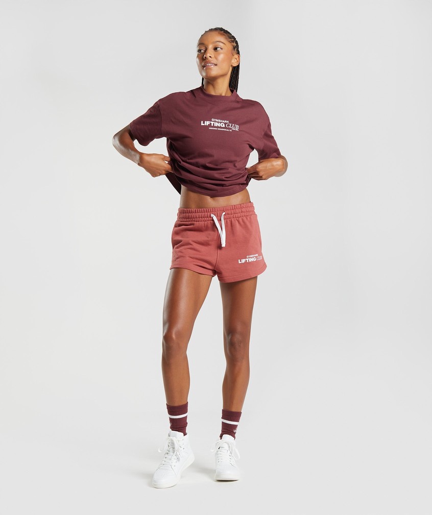 Pink Brown Women's Gymshark Social Club Oversized T-Shirts | USA-08621