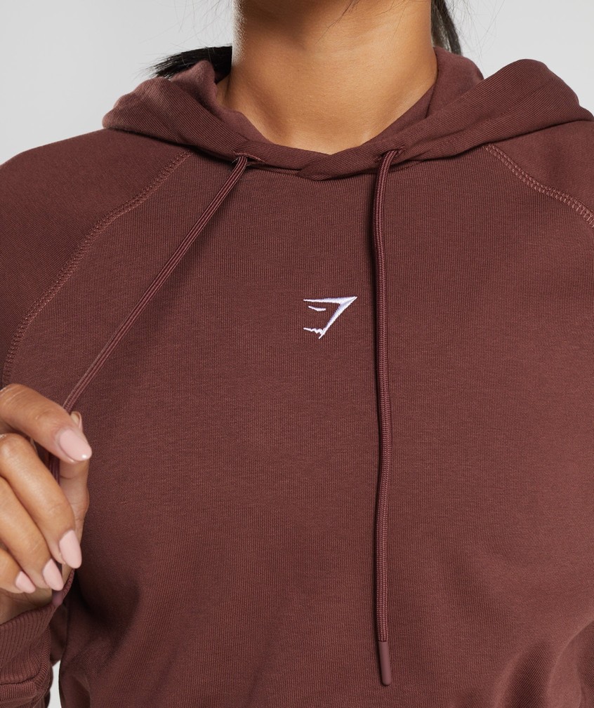 Pink Brown Women's Gymshark Training Cropped Hoodie | USA-05139