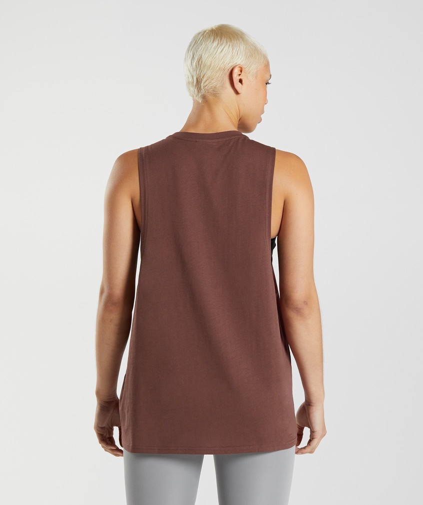 Pink Brown Women's Gymshark Training Drop Arm Tank | USA-65031