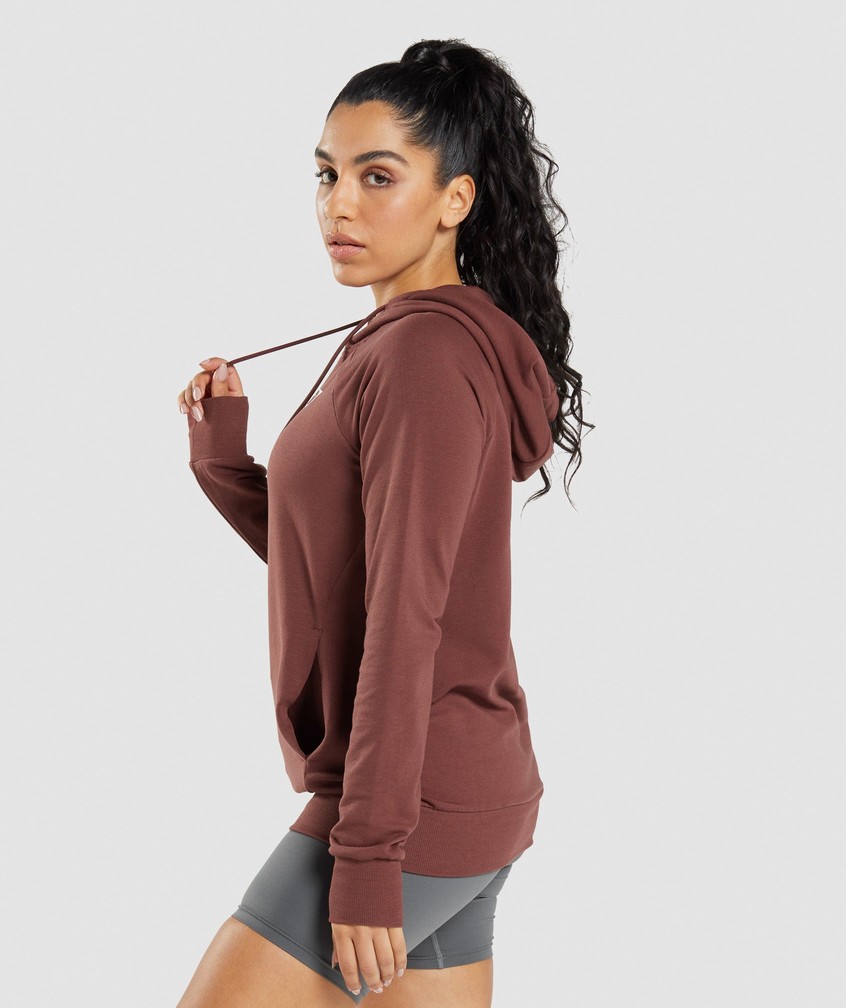 Pink Brown Women's Gymshark Training Hoodie | USA-80713