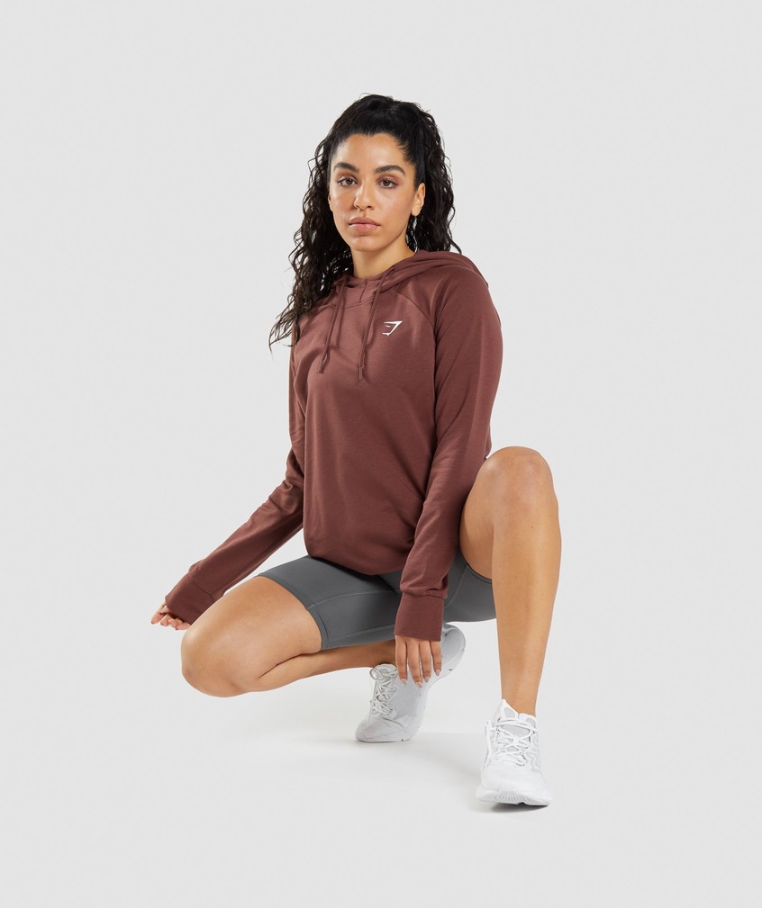 Pink Brown Women's Gymshark Training Hoodie | USA-80713