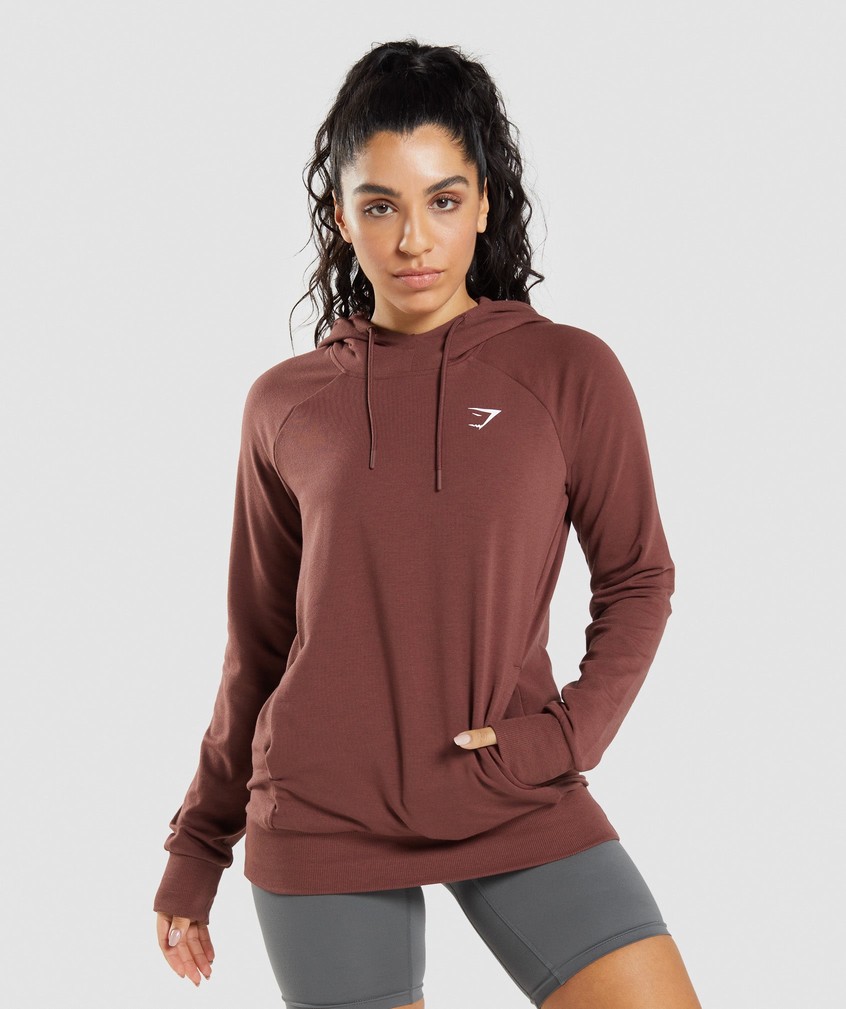 Pink Brown Women\'s Gymshark Training Hoodie | USA-80713