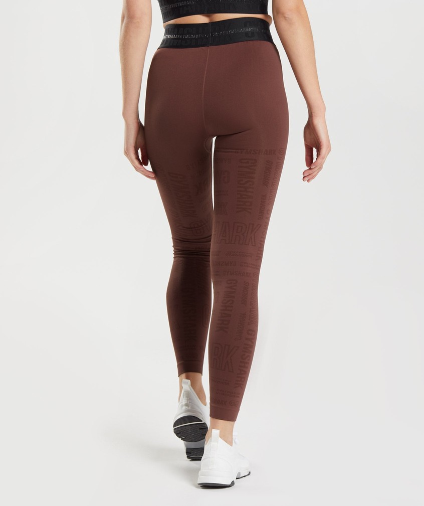 Pink Brown Women's Gymshark Vision Leggings | USA-28670