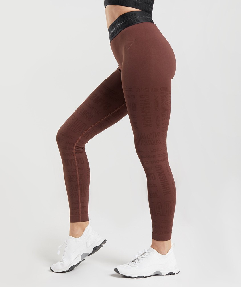 Pink Brown Women's Gymshark Vision Leggings | USA-28670