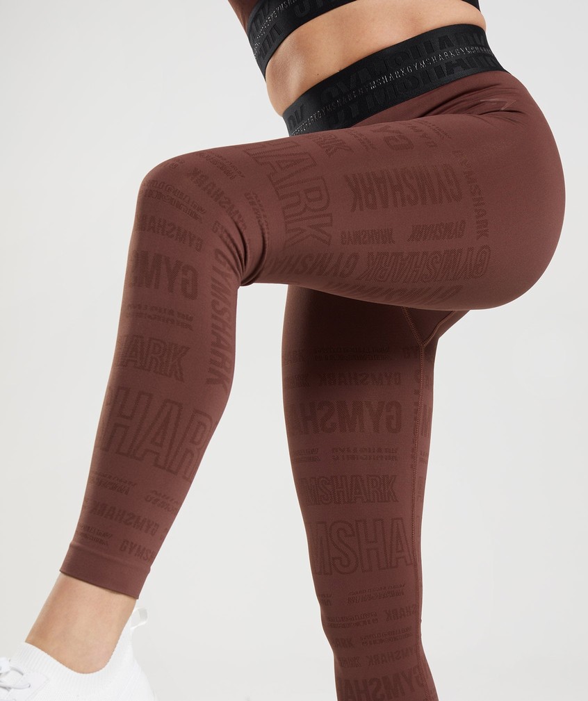 Pink Brown Women's Gymshark Vision Leggings | USA-28670