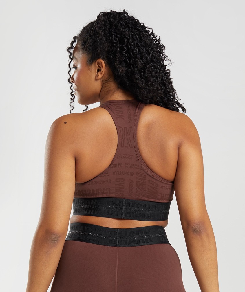 Pink Brown Women's Gymshark Vision Sports Bra | USA-59714