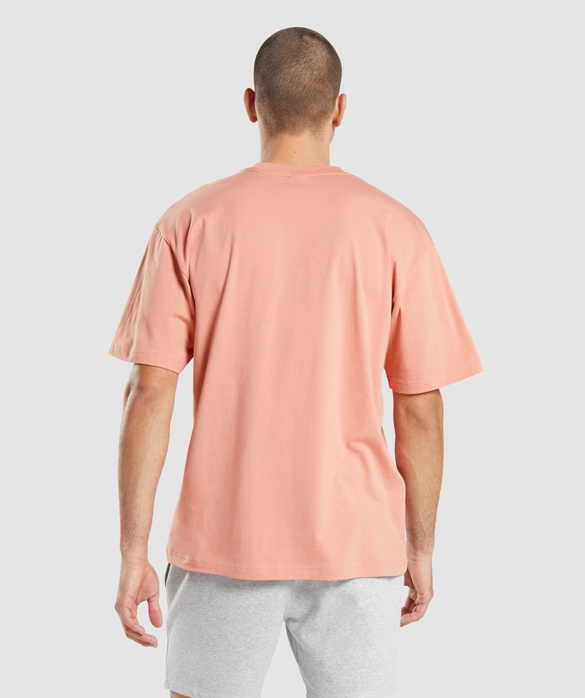 Pink Men's Gymshark Essential Oversized T-Shirts | USA-89021