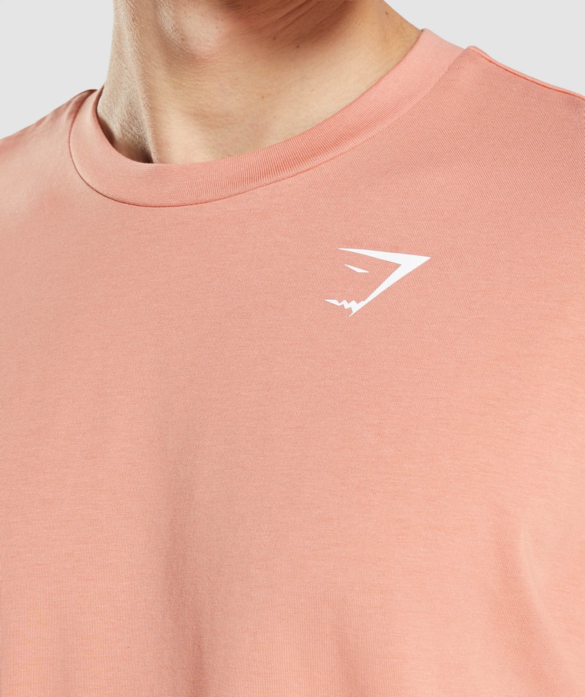 Pink Men's Gymshark Essential Oversized T-Shirts | USA-89021