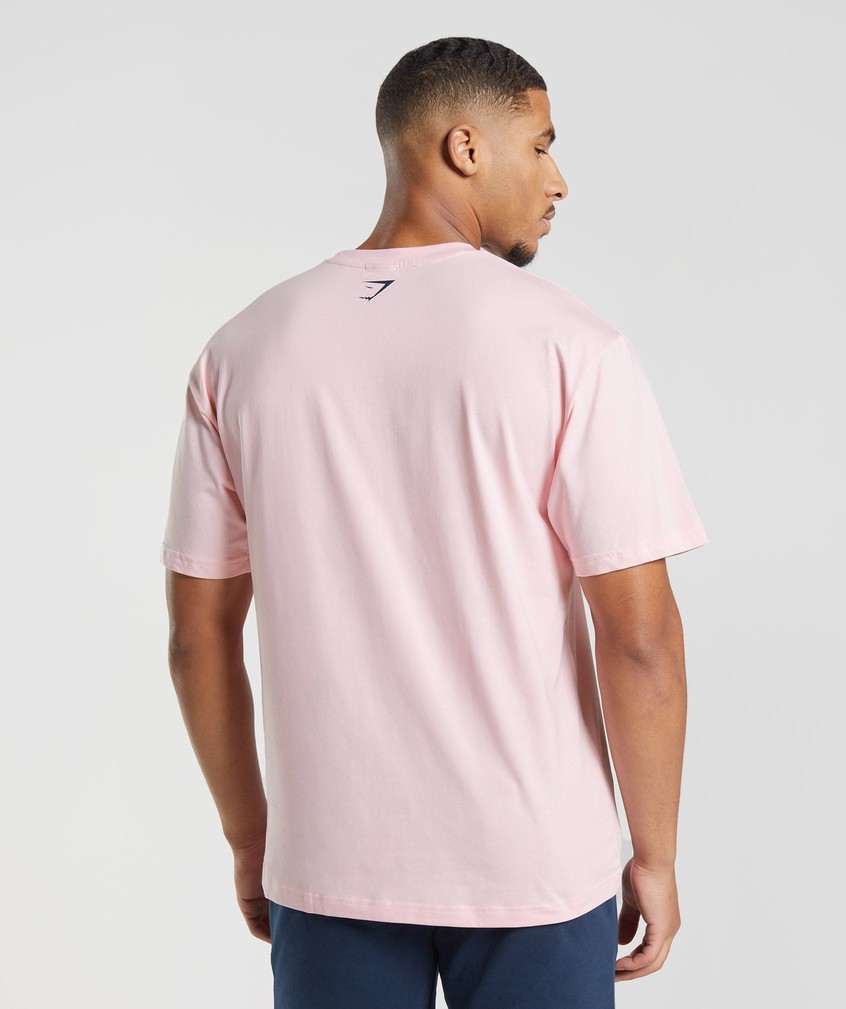 Pink Men's Gymshark Gone Liftin' Graphic T-Shirts | USA-38264