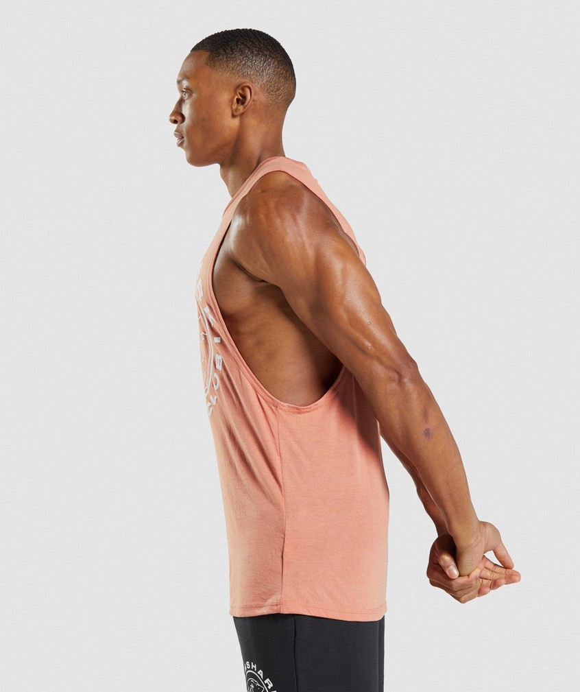 Pink Men's Gymshark Legacy Drop Arm Tank | USA-46795